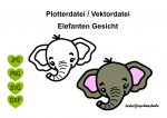 Plotterdatei Vektordatei Elefant Gesicht